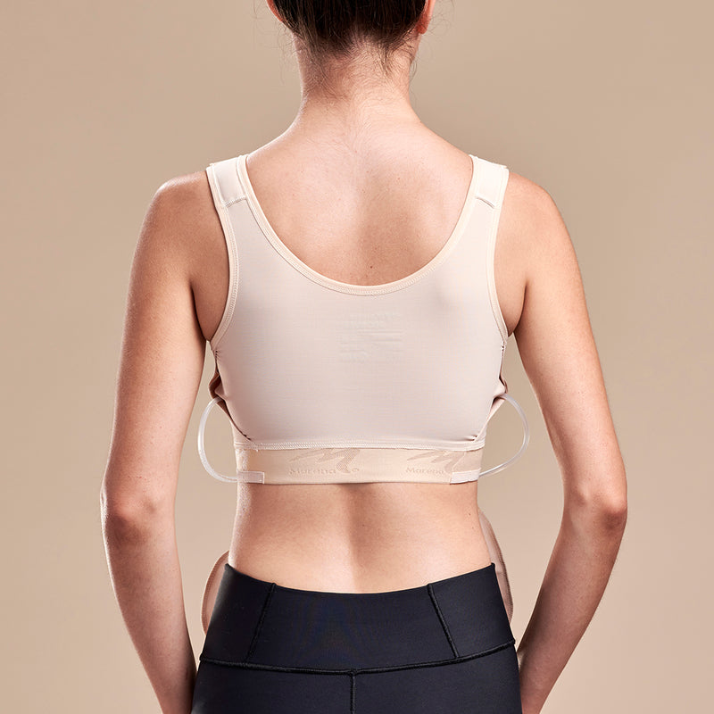 FlexFit™ Drain Bulb Management Bra, Front view in Beige