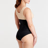 Marena Shape style ME-221 High-waist compression brief backside view, in black