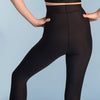 Marena Shape style ME-521 High-waist compression capris close up back view, in black