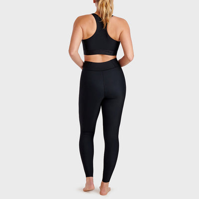 Marena Maternity™ Post-Pregnancy compression leggings, back view, shown in black