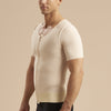 Marena Recovery style MV-SS Short Sleeve compression vest with front zipper, side pose view in beige