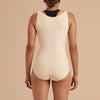 Marena Recovery style SFBHA panty length compression girdle with high-back, back view in beige