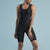 Marena Shape style VA-03 Petite VerAmor Thigh length compression bodysuit, front pose view in black