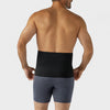 Marena Recovery style AICAB09 abdominal binder back view, shown in black on male model.