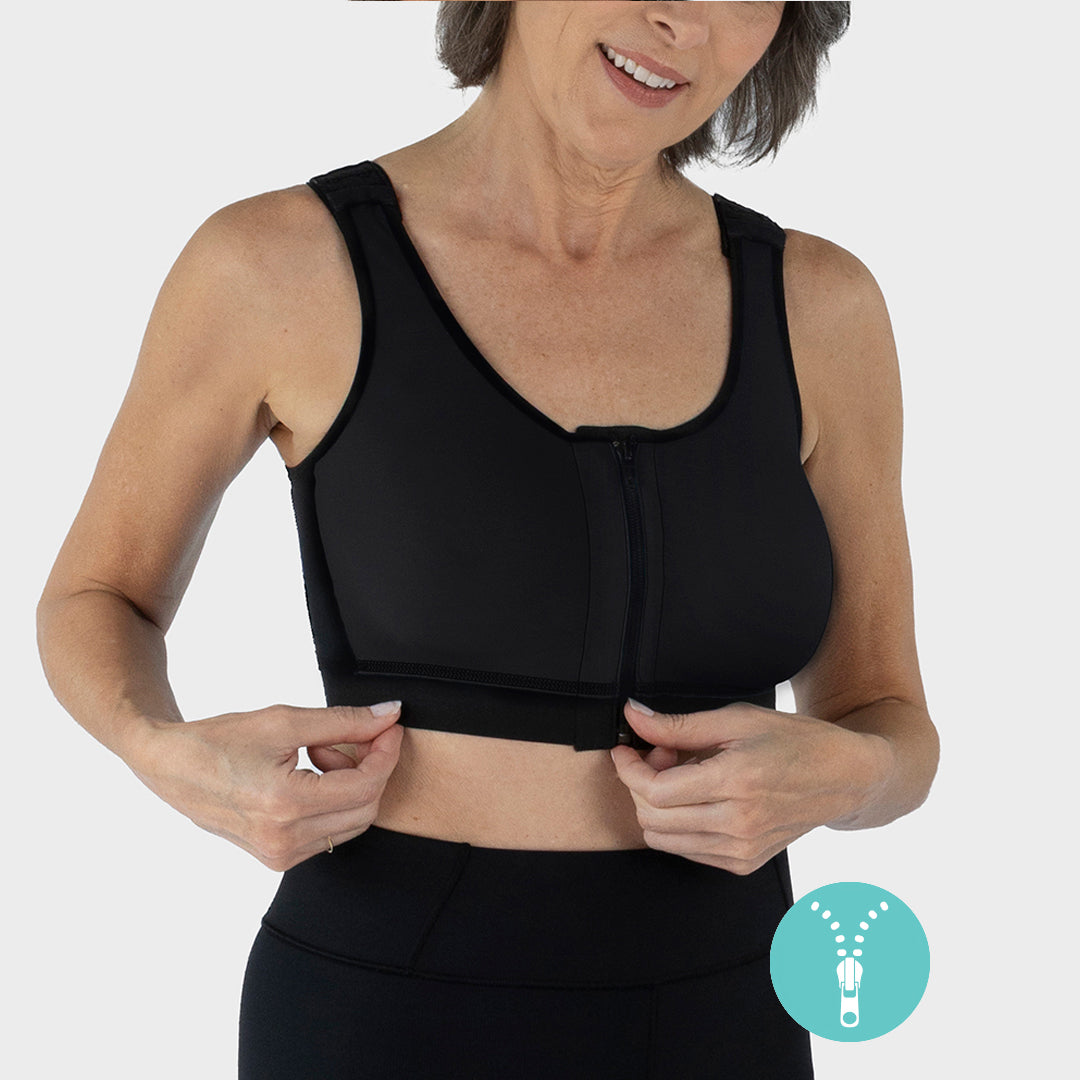 Caress Ultra-Soft Zip-Front Surgical Bra - Style No. CAR-HB02