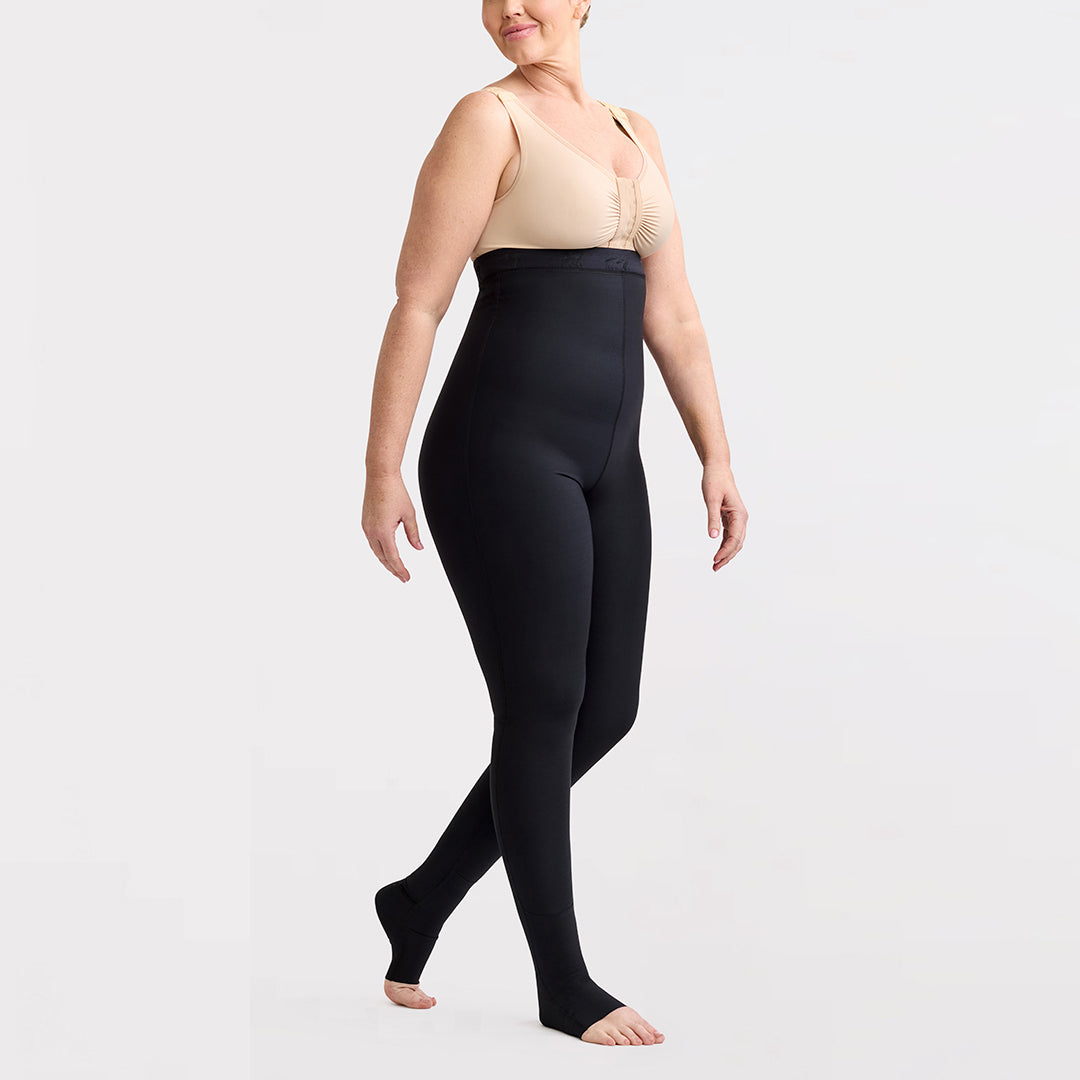 Marena Recovery style LIEMLES, Lipedema Everyday Management Legging in black, posed view on a female model.