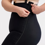 Marena Recovery style LIPSGSZ, Lipedema Post-Surgical Girdle with side zipper closures and suspenders close up detail