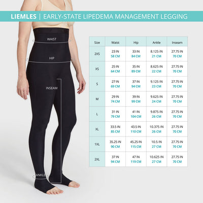 Lipedema Early-State Everyday Management Legging with FlexFit Comfort Ankle™ | 15-20 mmHg | Style No. LIEMLES