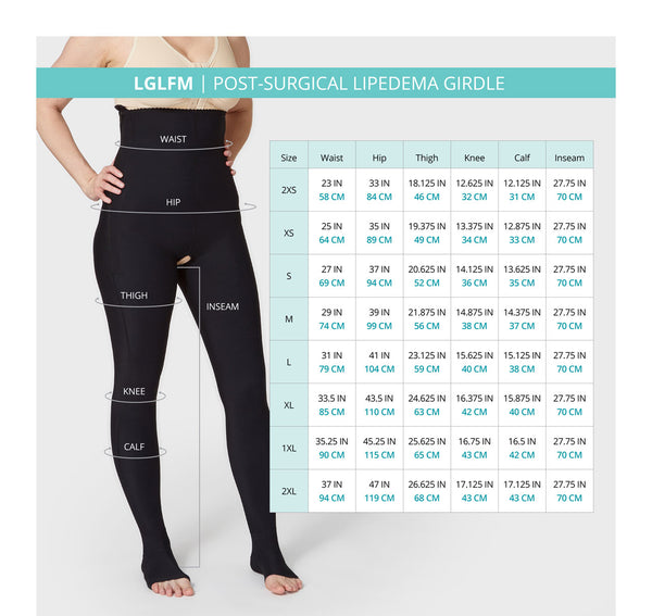 Lipedema Compression Garment Sizing Guide Missy & Women's The