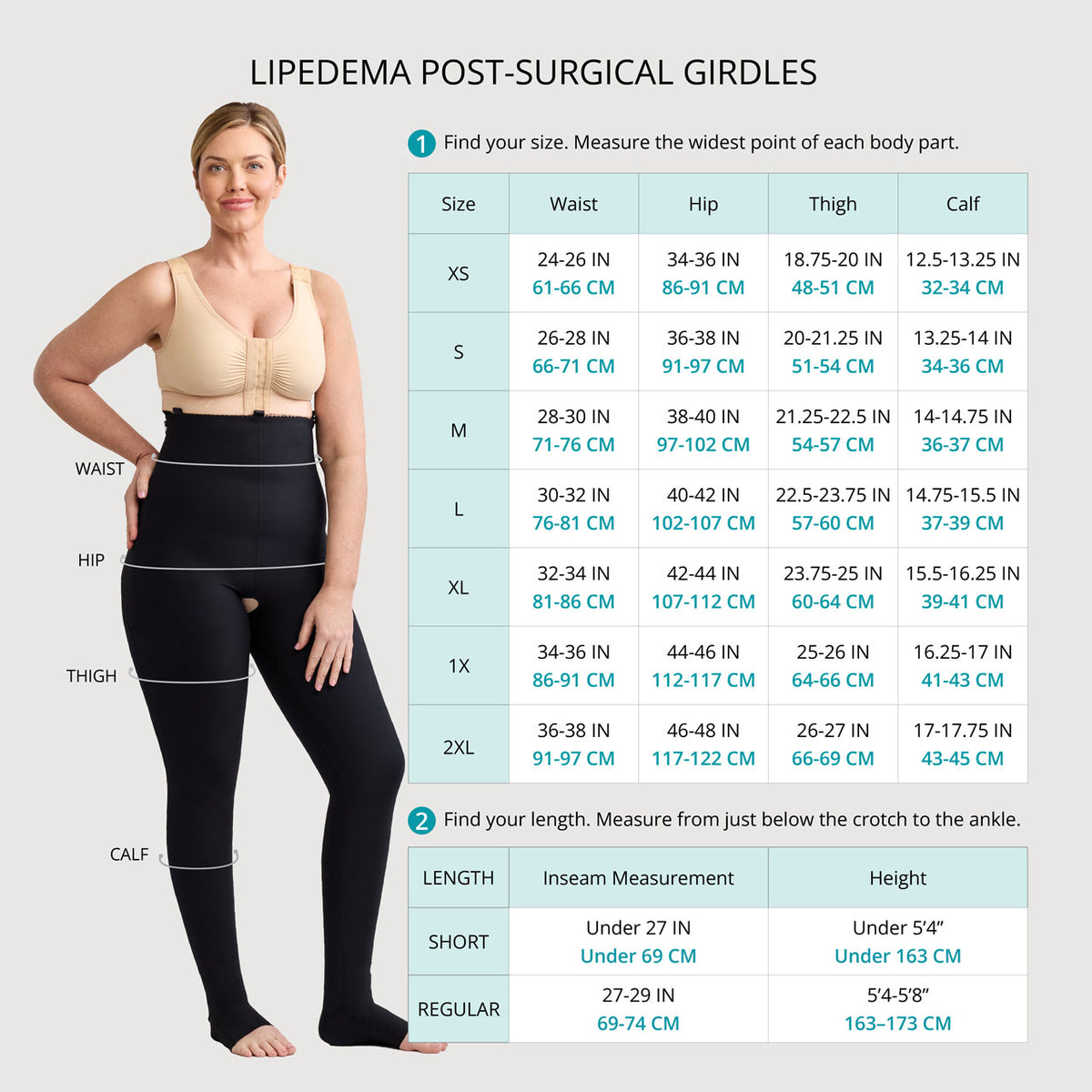 Lipedema Compression Garment Sizing Guide | Missy & Women's – The ...