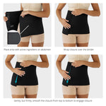 Step-by-step instructions for using the Pain-Relieving Abdominal Binder. 