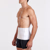 Marena Recovery style AB3S3 abdominal binder, side view shown on male model.