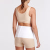 Marena Recovery style AB3 abdominal binder side view, show in white on female model.