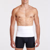 Marena Recovery style AB3 abdominal binder front view, show in white on male model.