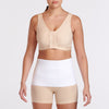 Marena Recovery style AB3 abdominal binder front view, show in white on female model.