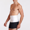Marena Recovery style AB3 abdominal binder side view, show in white on male model.