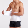 Marena Recovery style AB4S2 abdominal binder shown from the side with panel open on a male model.