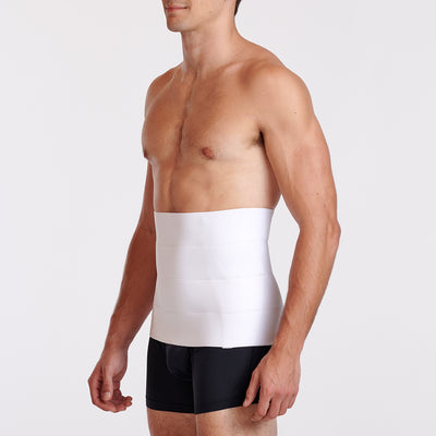 Marena Recovery style AB4 abdominal binder shown from the side on male model.