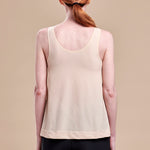 Caress by Marena Pocketed Drain Bulb Management Mastectomy Camisole with front zipper, back view, beige