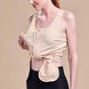 Caress by Marena Pocketed Drain Bulb Management Mastectomy Camisole with front zipper, Drain Bulb Pouch View, beige