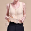 Caress by Marena Pocketed Drain Bulb Management Mastectomy Camisole with front zipper, lifting front view, beige