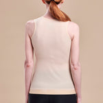 Caress by Marena Mastectomy Pocketed Camisole with Compression Bodice, back view, beige