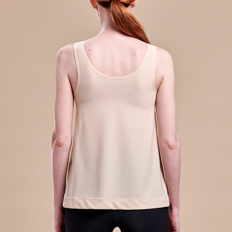 Caress by Marena Post-Mastectomy Camisole, front view, in beige