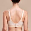 Caress by Marena Mastectomy Ultra-Low Coverage Pocketed Zip-Front Bra, back view, beige