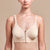 Caress by Marena Mastectomy Ultra-Low Coverage Pocketed Zip-Front Bra, front view, beige
