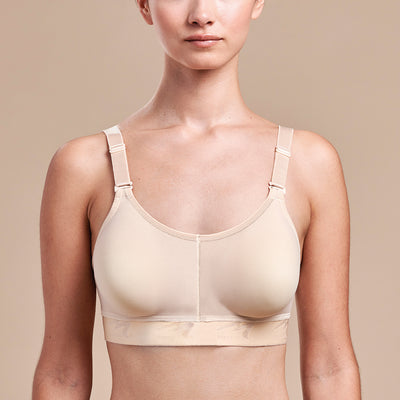 Mastectomy Bra for Womens Front Closure Cotton with Pocket for Prosthesis  Silicone Breast Form Beige at  Women's Clothing store