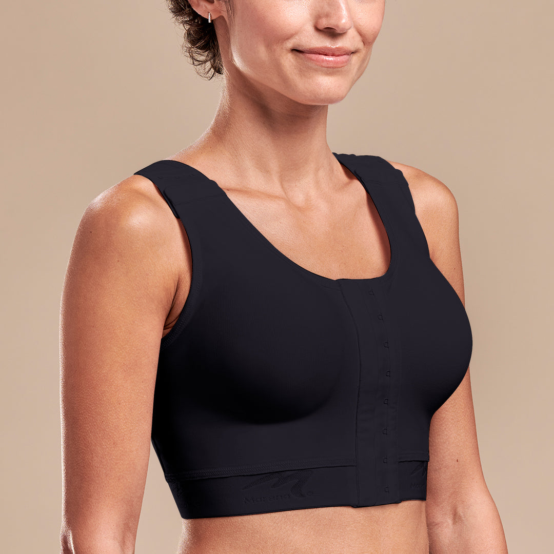  Nearly Me - Dedra Compression Post Mastectomy Lumpectomy Sports  Pocket Bra #5606, Black (Size: 38B) : Clothing, Shoes & Jewelry