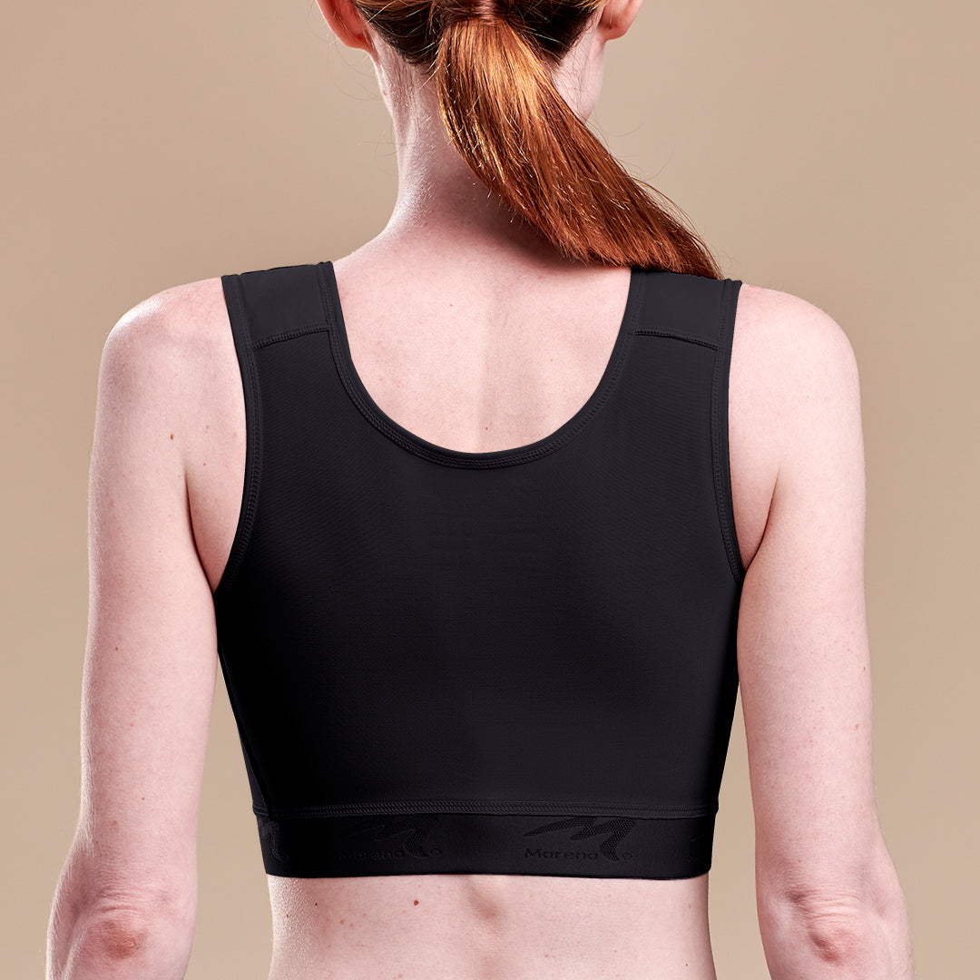  Nearly Me - Dedra Compression Post Mastectomy Lumpectomy Sports  Pocket Bra #5606, Black (Size: 38B) : Clothing, Shoes & Jewelry
