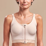 Caress by Marena Mastectomy Medium Coverage Pocketed Bra, front view, beige