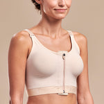 Caress by Marena Mastectomy Medium Coverage Pocketed Bra, side view, beige