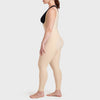 Marena Recovery style FBCL Compression Bodysuit ankle length for BBL Fat Transfer, side view, in beige