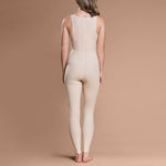Marena Recovery style FBL ankle-length compression girdle, back view in beige.