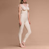 Marena Recovery style FBL ankle-length compression girdle, side pose view in beige.
