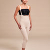 Marena Recovery style FBM2 zipperless compression girdle with suspenders, side pose view in beige