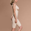 Marena Recovery style FBOS short length open-buttock compression girdle, side view in beige