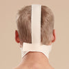 Marena Recovery style FM100-B minimal coverage, mid neck length compression face mask, back view in beige shown on male model.
