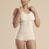 Marena Recovery style FTA sleeveless compression bodysuit panty length, front view in beige