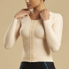 Marena Recovery style FV2L long sleeve compression vest, front pose view in beige
