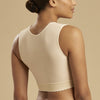 Marena Recovery style FVNSZ sleeveless compression vest with front zipper, back view in beige