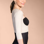 Marena Recovery FVOM 3/4 sleeves compression vest side view in beige