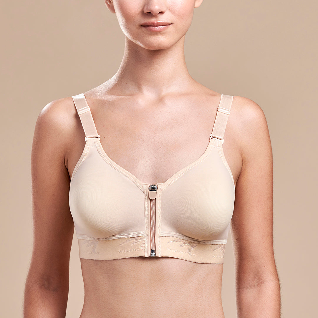 Post-Surgery Bra Breast Enhancement Compression Bra Post Surgery Op Front  Close Sports Bra, nude : : Fashion