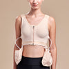 Marena Recovery POUCH 2 drain bulb pouches worn on B19 drain bulb management bra, front view on female model