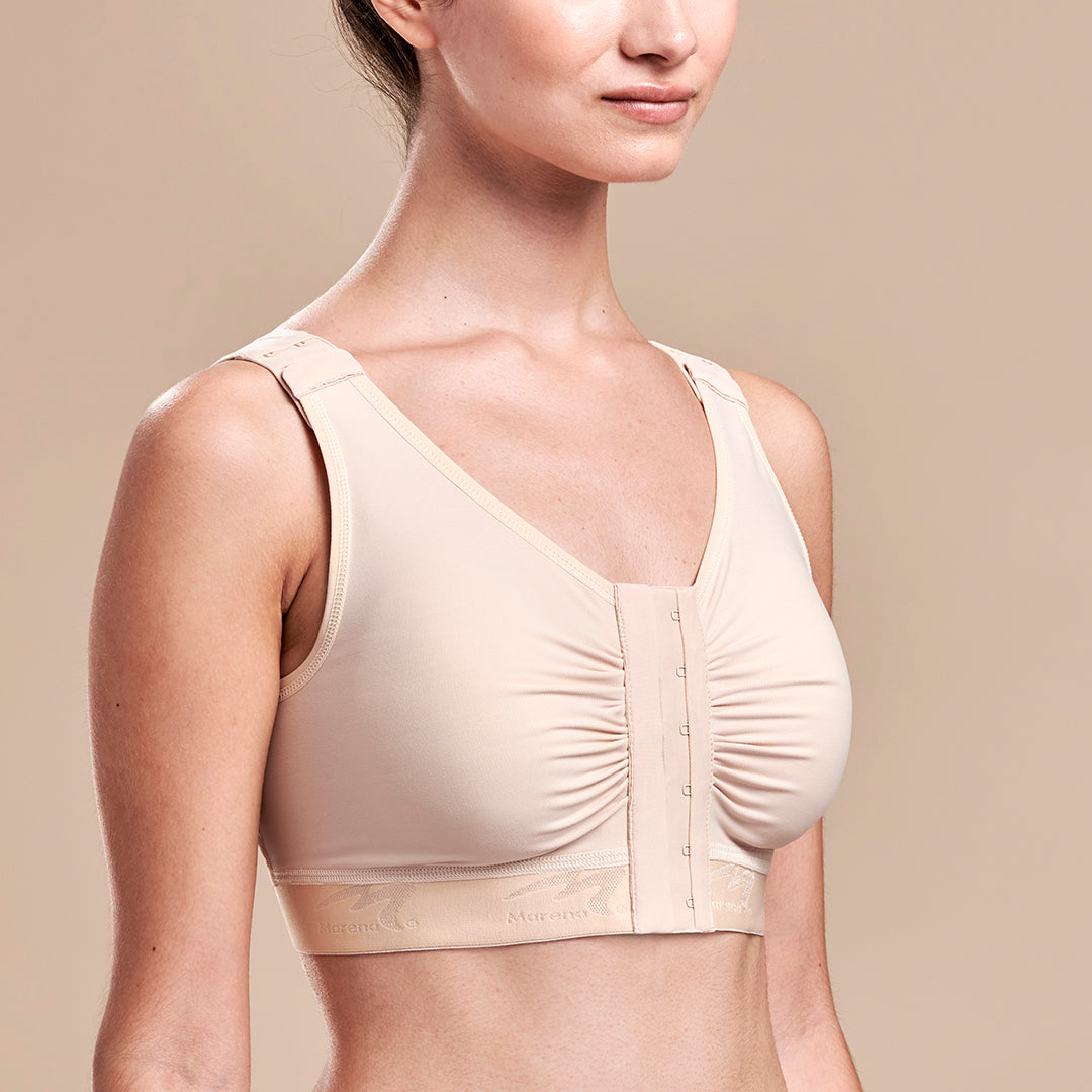 FlexFit™ Shirred Front Bra - Style No. B2, Side view, in beige