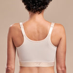 FlexFit™ High Coverage Zip-Front Bra -BNRZ Back view, in Beige