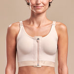 FlexFit™ High Coverage Zip-Front Bra -BNRZ Front view, in Beige