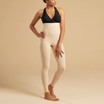 Marena Recovery style LGL2 Ankle length compression girdle zipperless, front view in beige